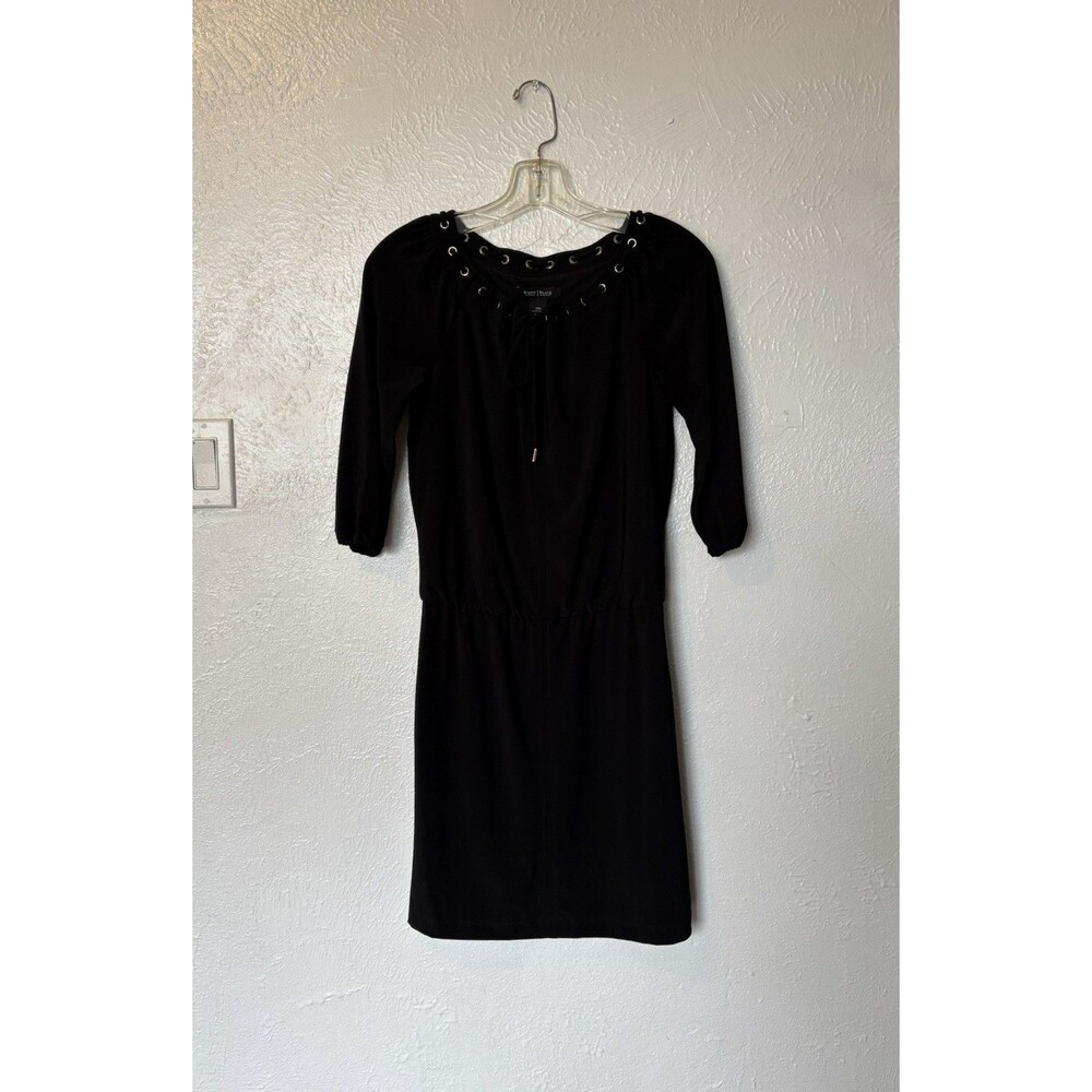 White House Black Market Women’s Black 3/4 Sleeve Relaxed Dress Dress Size XXS